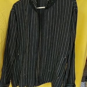 Chico's black and white pinstripe jacket size 3 NW